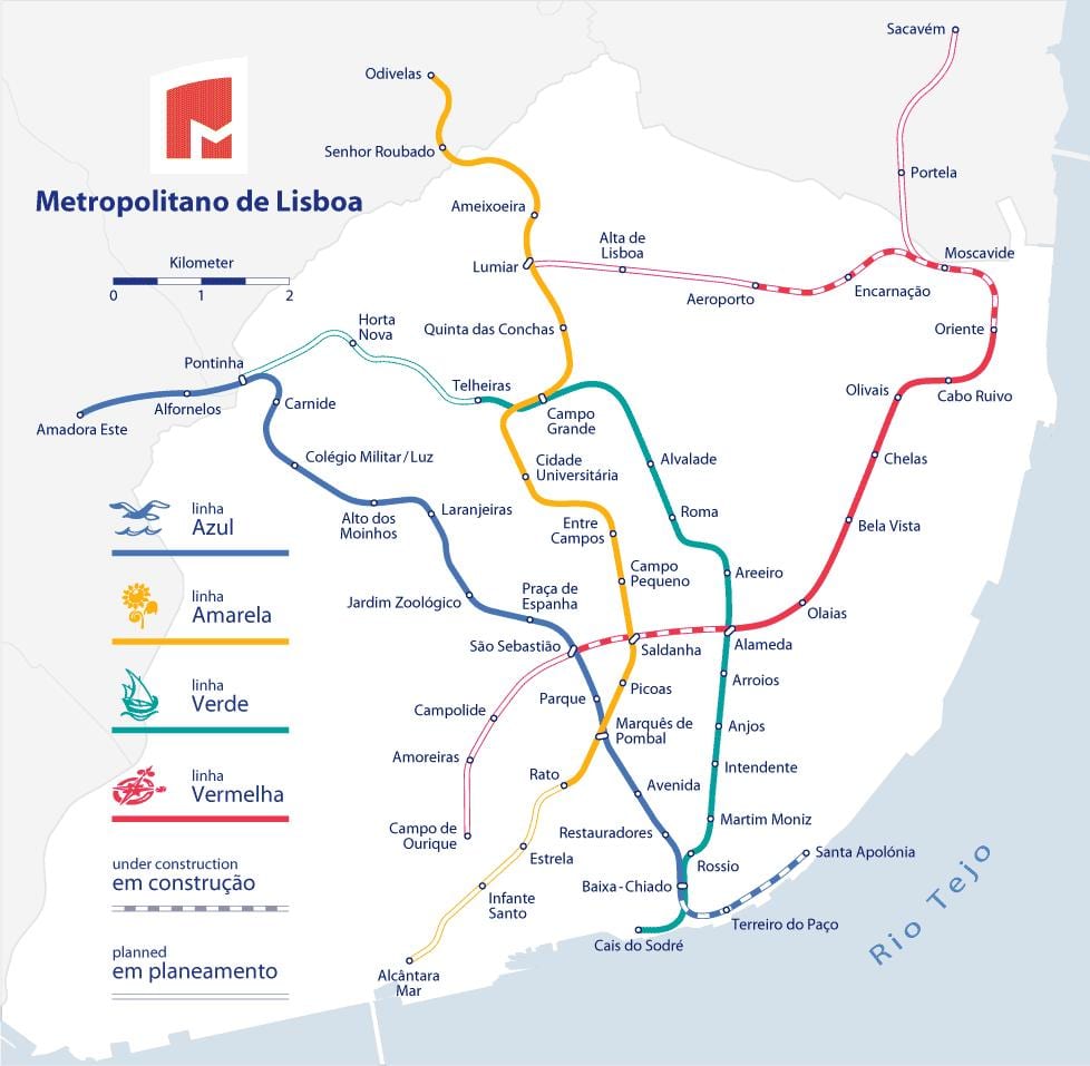 lisboa estaciones de ferrocarril mapa