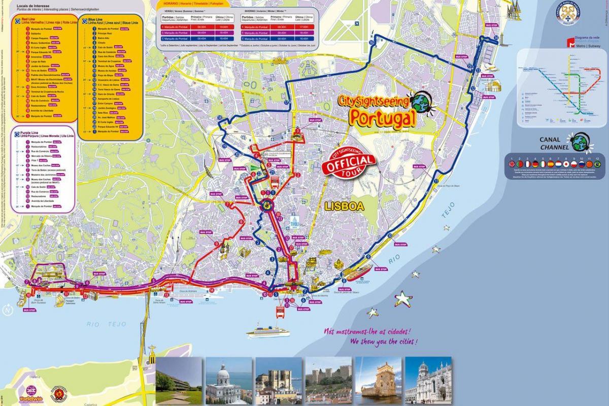 turismo en lisboa mapa de autobuses