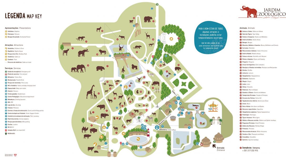 mapa del zoo de lisboa
