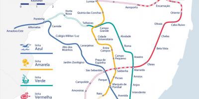 Lisboa estaciones de ferrocarril mapa