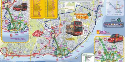 Lisboa bus hop on hop off mapa de la ruta